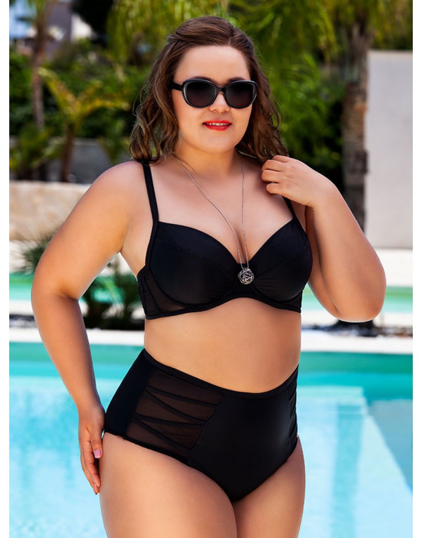Купить раздельный черный купальник большого размера для полных женщин на  большую грудь новая коллекция Багама 2020 года Венгрия заказать новинки  каталога на сайте marisse.ru