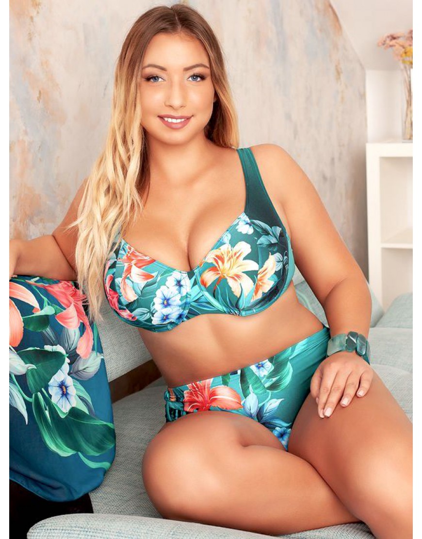Женский раздельный купальник для полных на большую грудь из новой коллекции  венгерских купальников Bahama 2021 года заказать новинки каталога